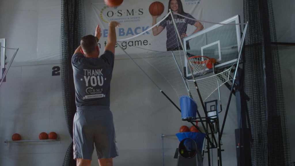 Ryan Borowicz shooting hoops